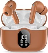 Wireless Earbuds, Bluetooth 5.4 Headphones Bass Stereo, Ear Buds with Noise Cancelling Mic, LED D...