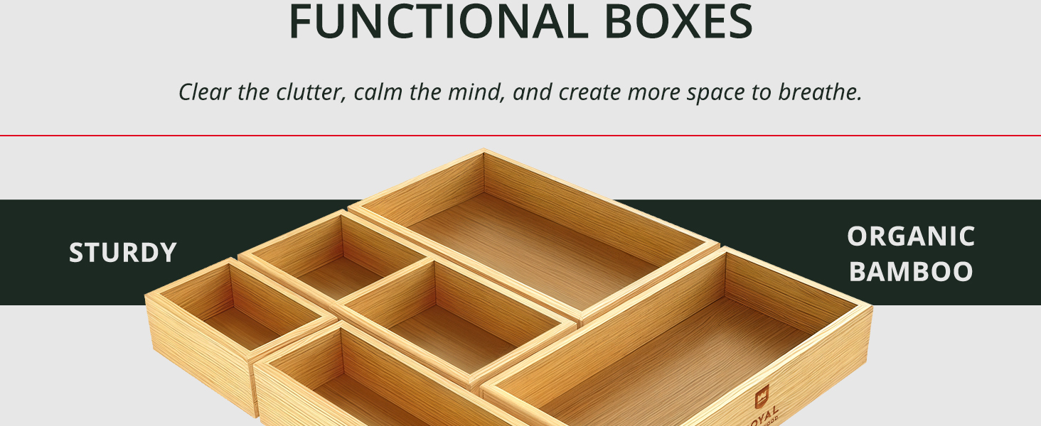 Keep your home tidy and organized with bamboo storage boxes for your drawers.