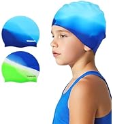 Vorshape Swim Cap Kids (2 Pack), Durable Waterproof Swimming Cap for Girls Boys Teens Toddler Age...