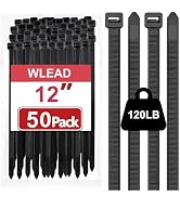 Zip Ties Heavy Duty 12 inch,Toothed Double Sided With 120 LBS Tensile Strength Cable Ties,Extra L...