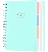 CAGIE 5 Subject Notebooks College Ruled Spiral Notebook 5x7 Hardcover Notebook with Divider Tabs ...