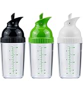 Nicunom 3 Pack Salad Dressing Shaker, 7 Oz Good Grips Dressing Mixer Shaker Bottles, Black & Whit...