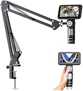 LINKMICRO LM115A Digital Microscope Handheld with Flex Arm Stand, 5 inch Soldering Microscope Cam...