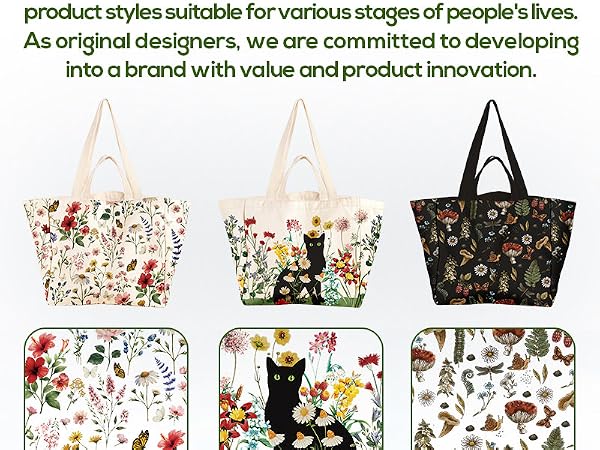 Large Canvas Grocery Tote Bag