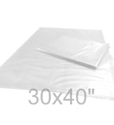 30x40 inches Clear Plastic Flat Open Poly Bags Great for Proving Bread