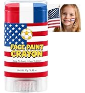 Red White Blue Face & Body Paint Sticks,Patriotic Face Paint Crayons for 250th Independence Day, ...