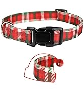 Christmas Dog Collar, Adorable Plaid Pattern Christmas Collar for Medium to Large Dogs - Comforta...