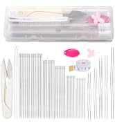 GarfxG 80 PCS Bead Needle Set, 60 PCS Straight Seed Beading Needles, 10 PCS Collapsible Big Eye B...