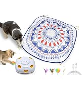 ORSDA Cat Toy, Chargeable 4-in-1 Interactive Kitten Toys for Indoor Cats Self Play, Cat Wand Toy,...