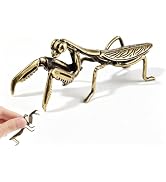 Didiseaon Vintage Brass Praying Mantis Statue, Vintage Metal Insect Figurine for Tea Pet Desk Dec...