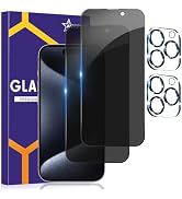avakot-2 Pack Privacy Screen Protector for iPhone 15 Pro Max 6.7 inch with 2 Pack Camera Lens Pro...