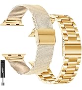 BDJXCUSA 2 Pack for Apple Watch Bands for Women,Metal Strap for Apple Watch Series 11,10,Mesh Sta...