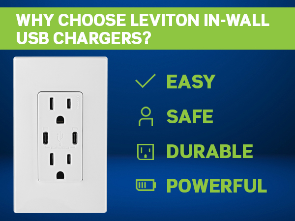 Why choose Leviton USB In-Wall Chargers?