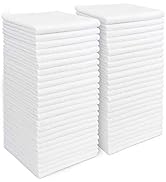 AIDEA Microfiber Cleaning Cloths White-50PK, Absorbent Cleaning Rags, Lint Free Rags, Kitchen Tow...