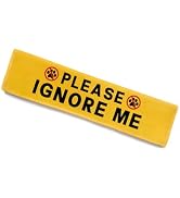 KISJO Please Ignore Me Dog Leash Sleeve, Funny Yellow Alert Hanging ID Patch Tag, Do Not Pet in T...