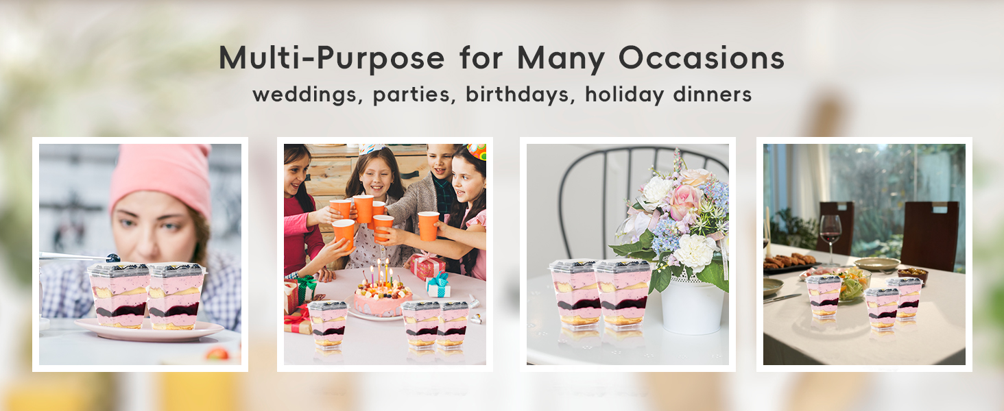 Tall Clear Plastic Parfait Appetizer Cup