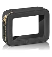 Prite Clear Makeup Bag Organizer Portable Travel Toiletry Bag for Women with Heavy-Duty Gold Zipp...