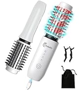 Fitdafit Curling Iron Brush, 1.5" Cordless Hair Curler, 3-in-1 Brush Curling Iron Hair Straighten...