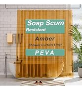 AmazerBath Shower Curtain Liner, 72x72 Clear Amber Shower Curtain Liner, Lightweight Plastic Show...
