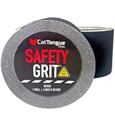 CatTongue Safety Grit Abrasive Grip Tape 4” - 60 Grit Anti-Slip Tape - Waterproof, Safety Tractio...
