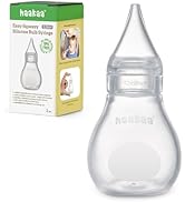 Haakaa Silicone Baby Nasal Aspirator | Nose Bulb Syringe | Easy-Squeezy Baby Nose Cleaner, Newbor...