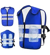 VVHOOY Cooling Vest for Men&Women,Reflective Ice Vest with 20 PCS Reusable Ice Packs,Adjustable C...