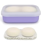 AIMAIAIMAI Silicone Shampoo Bar Travel Case with Drain Pad – Leak Proof Bar Soap Travel Case for ...