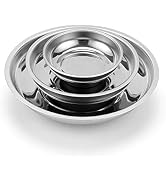 Mayouko 3-Piece Round Magnetic Trays Set, 3" 4" 6", Stainless Steel Parts Tray Tool Holder for Sc...