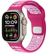 Amizee Sport Bands Compatible with Apple Watch Band 49/46/45/44/42mm Men, Soft Silicone Breathabl...