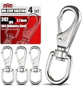 sprookber 304 Stainless Steel Swivel Eye Snap Hooks - Diving Clips | Heavy Duty Snap Swivels for ...