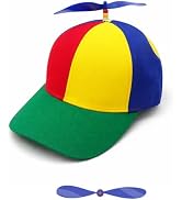 Aiermo Colorful Helicopter Propeller Baseball Cap - Spinning Propeller Hat for Adults, Adjustable...