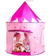 Play22 Play Tent Princess Castle Pink - Features Glow in The Dark Stars - Portable - Kids Pop Up ...