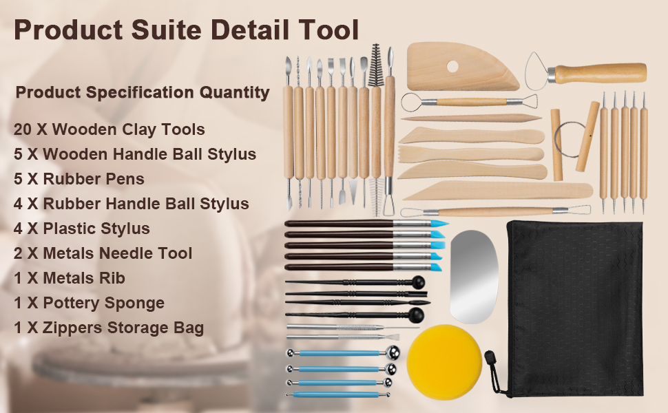 Amrules Clay Tools Kit Lyellow 43PC 970X600-02