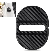 Yiwview 4PCS Door Latch Protector Covers, Carbon Fiber Door Lock Striker Guards, Anti-Rust Noise ...