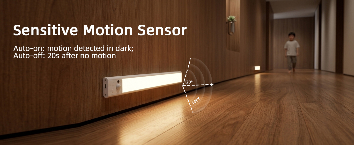Under Cabinet Lighting,LED Motion Sensor Light Indoor,Rechargeable Counter Lights for hallway