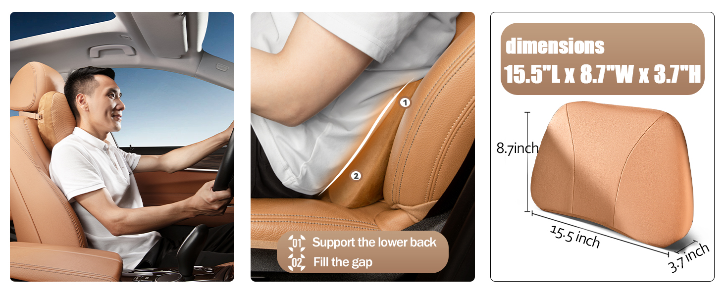 Back support for chair at work, Best lumbar support for car, Car lumbar support pillow