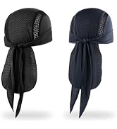 MELASA Do Rag Skull Cap Helmet Liner, Cooling Mesh Bandana Cap, Sweat Dew Rags Head Cover for Men...