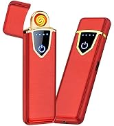 Electronic Lighter, Electric Lighter Windproof USB Rechargeable Slim Coil Lighter with Smart Fing...