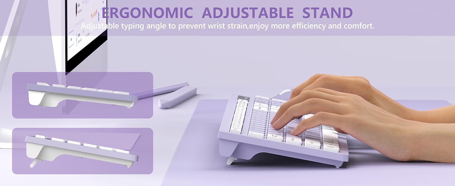 wireless keyboard and mouse combo purple 5