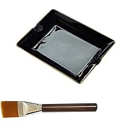 Mini Cigar Ashtray,Ceramic Cigar Ashtray with Cleaning Brush,Gilt Cigar Ashtray for Indoor and Ou...