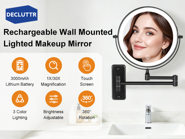 wall mounted makeup mirror