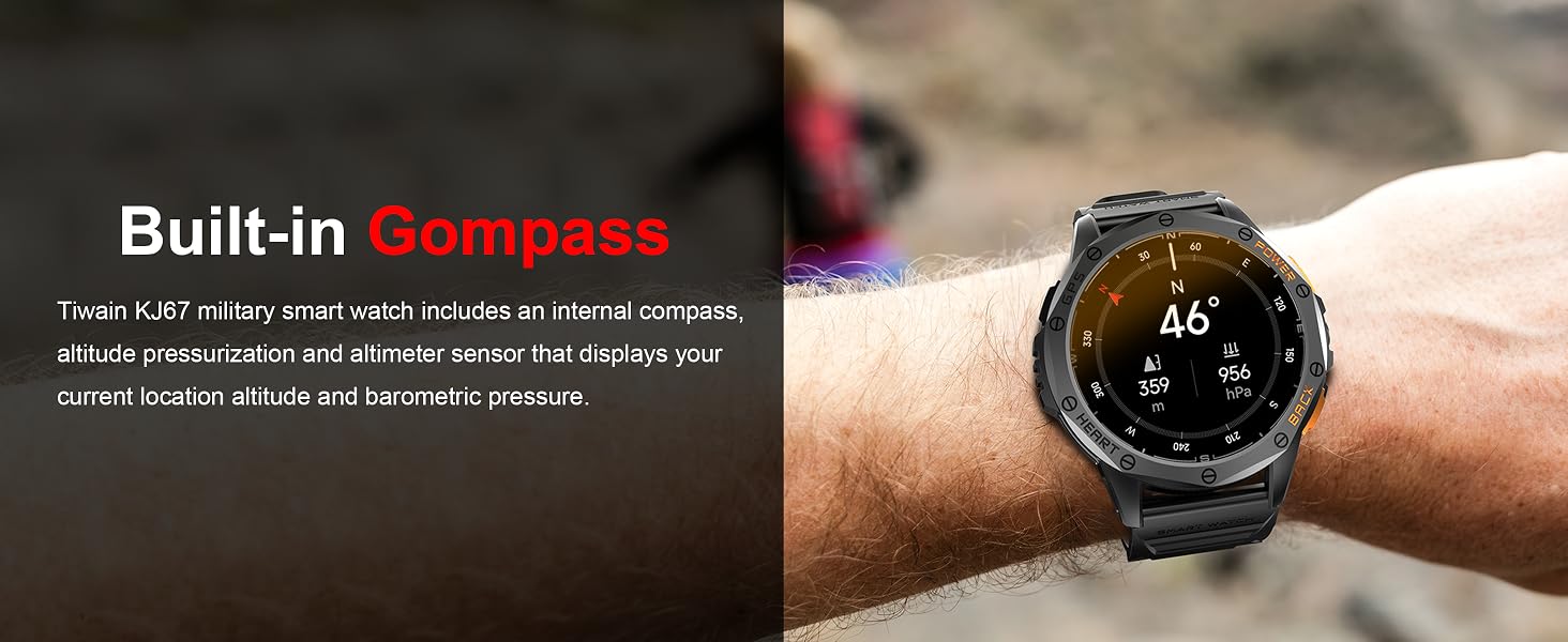 military smart watch for men GPS Android and iphone