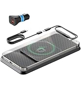 Wireless Car Charging Pad, Reestecqi 15W Fast Wireless Car Charger Pad Non Slip Charging Mat with...