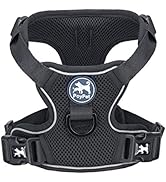 PoyPet Reflective Soft Breathable Mesh Dog Harness Choke-Free Double Padded Vest with Adjustable ...