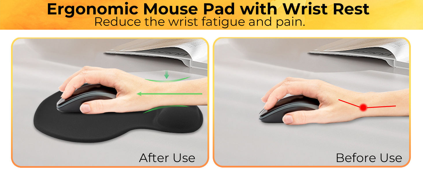 Mouse Pad with Wrist Rest Support