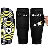 Gonex Soccer Shin Guards for Kids Adult, Youth Boys Girls Shin Guards Slip in Soccer Shin Pad Sle...