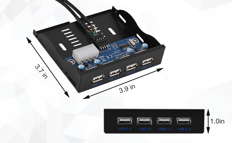 4-Port Front Panel USB Hub