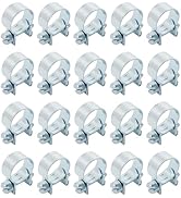 20PCS 9/16"-5/8" Small Hose Clamps,Adjustable Fuel Line Clamp for OD 5/8 Heater Hose Radiator Fue...