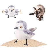 Potaroma Cat Toys Flapping Bird (No Flying), Lifelike Sandpiper Chirp Tweet, Rechargeable Touch A...