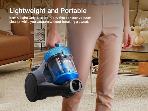 lightweight canister vacuum weights only 8.15 lbs